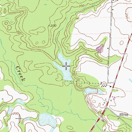 Topographic Map of Cartee Lake, GA