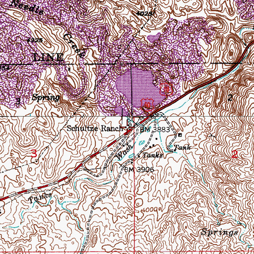 Topographic Map of Schultze Ranch, AZ
