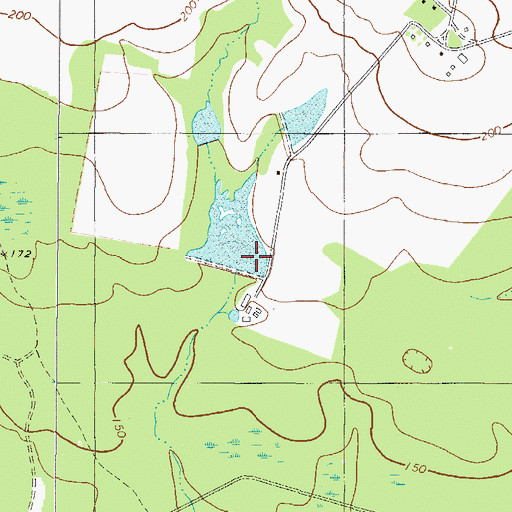 Topographic Map of Deloach Lake Dam, GA