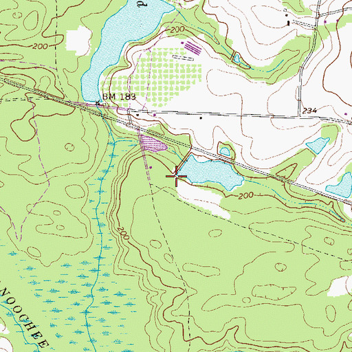 Topographic Map of Cooper Lake Dam, GA