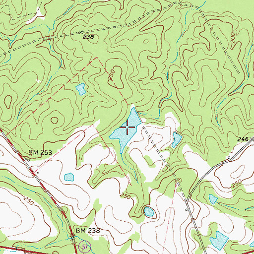 Topographic Map of Lewis Lake, GA