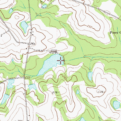 Topographic Map of Lotts Lake Dam, GA
