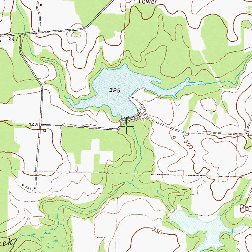 Topographic Map of Ryner Pond Dam, GA