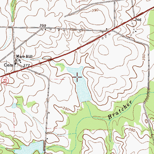 Topographic Map of Brown Pond, GA