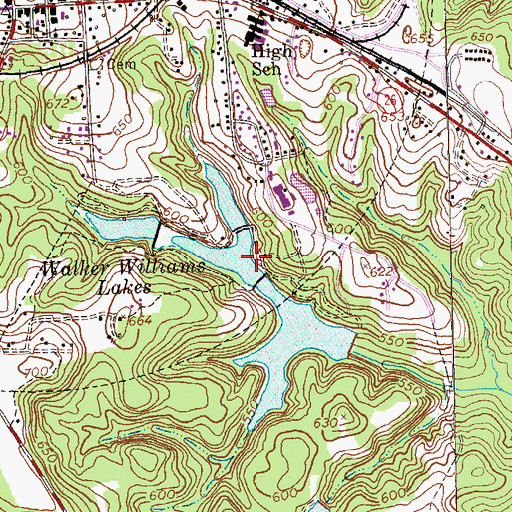 Topographic Map of Lower Walker Williams Lake Dam, GA