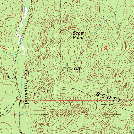 Topographic Map of Scott Point, AZ