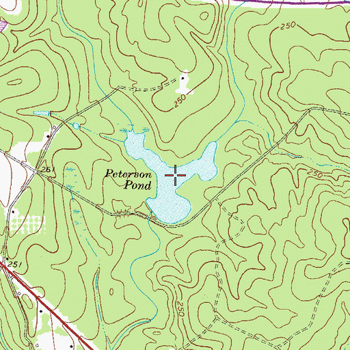 Topographic Map of Peterson Pond Dam, GA
