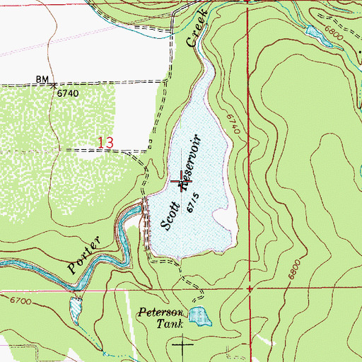Topographic Map of Scott Reservoir, AZ