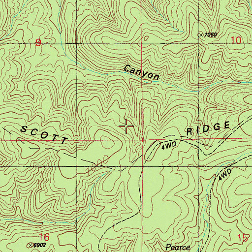 Topographic Map of Scott Ridge, AZ