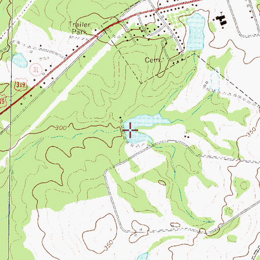 Topographic Map of Luck Lake Dam, GA