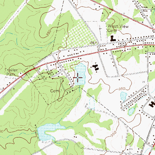 Topographic Map of Bell Pond Dam, GA