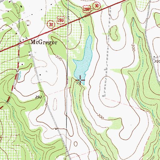 Topographic Map of McArthur Dam, GA