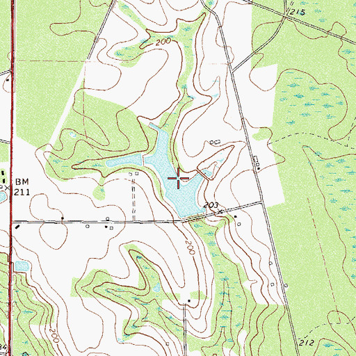 Topographic Map of Johnson Lake, GA