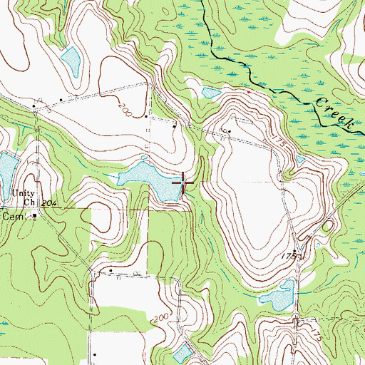 Topographic Map of Tanner Lake Dam, GA
