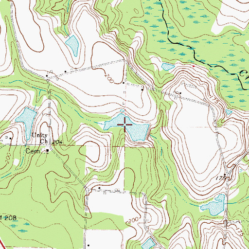 Topographic Map of Tanner Lake, GA