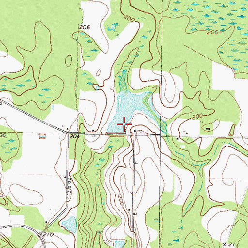 Topographic Map of Anderson Lake Dam, GA
