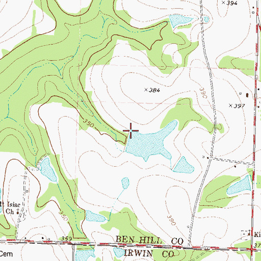 Topographic Map of Brown Lake Dam, GA