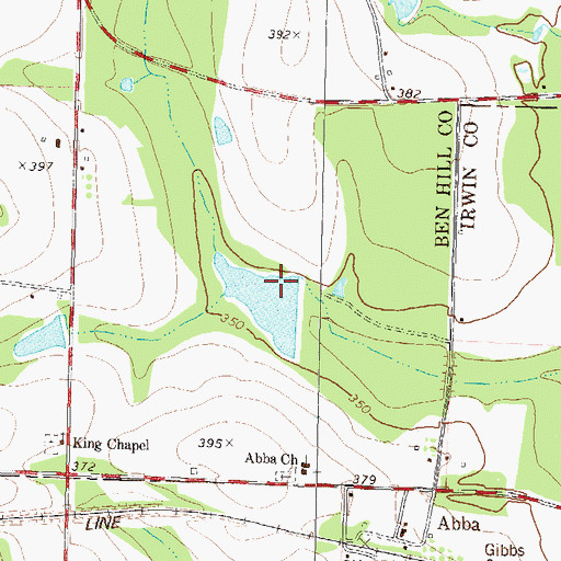 Topographic Map of Luke Lake Dam, GA