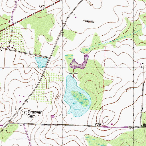 Topographic Map of Jackson Lake Dam, GA