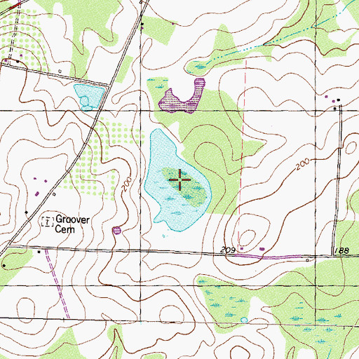 Topographic Map of Jackson Lake, GA