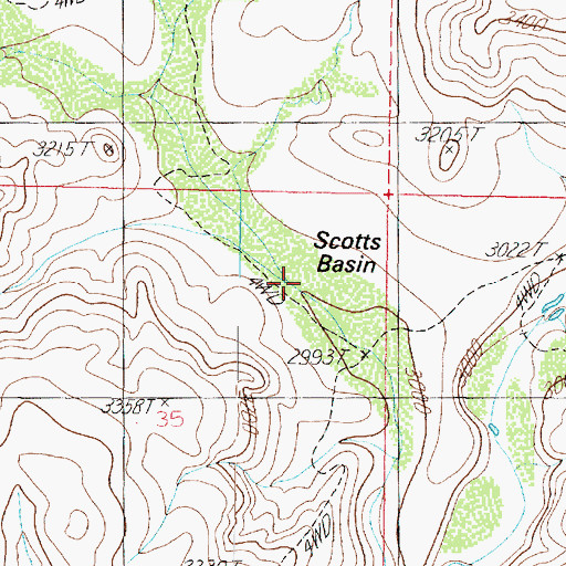 Topographic Map of Scotts Basin, AZ