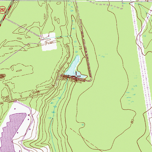 Topographic Map of Ray and Hannaford Lake Dam, GA