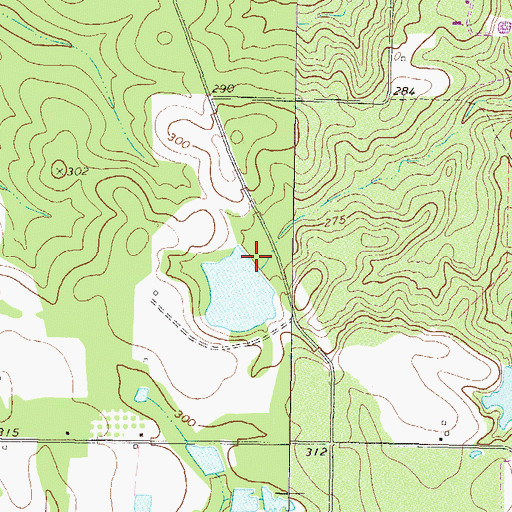 Topographic Map of Sam Jones Lake Dam, GA