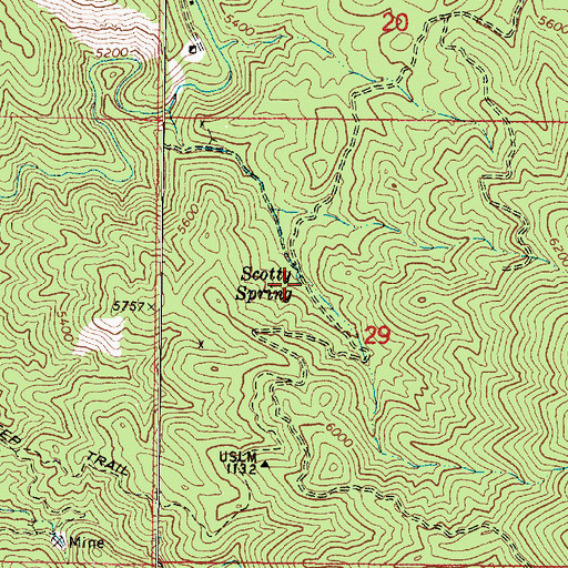Topographic Map of Scotty Spring, AZ