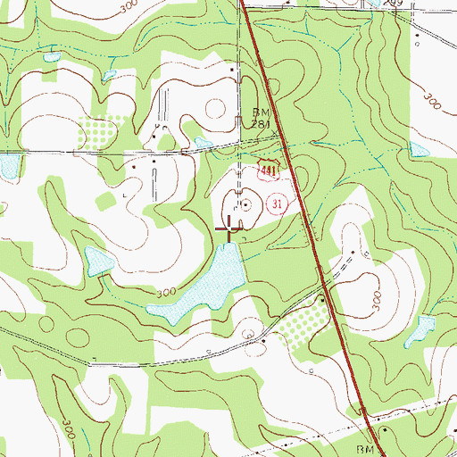 Topographic Map of James Smith Lake Dam, GA