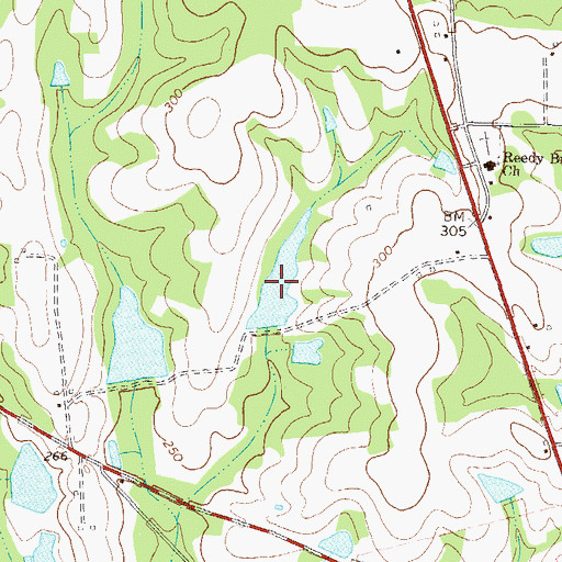 Topographic Map of J J Dockery Pond, GA