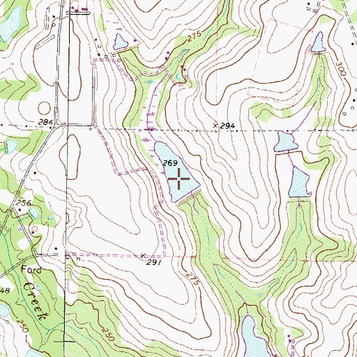 Topographic Map of Bennie Dockery Pond Dam, GA