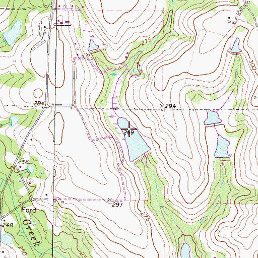 Topographic Map of Bennie Dockery Pond, GA