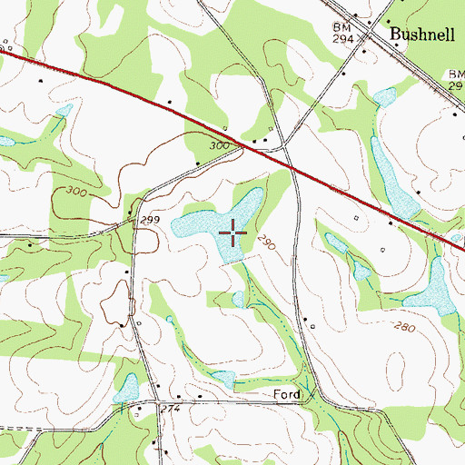 Topographic Map of Harper Lake Dam, GA