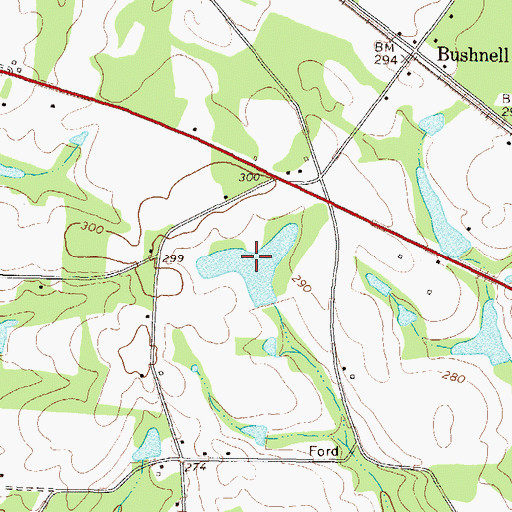 Topographic Map of Harper Lake, GA