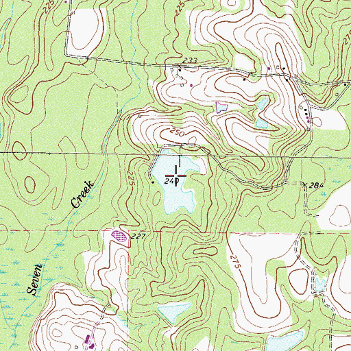 Topographic Map of Higgs Lake, GA