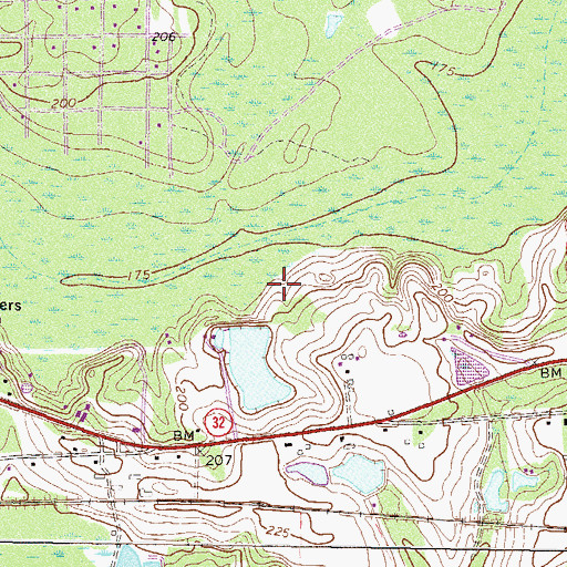 Topographic Map of Hinson Lake Dam, GA