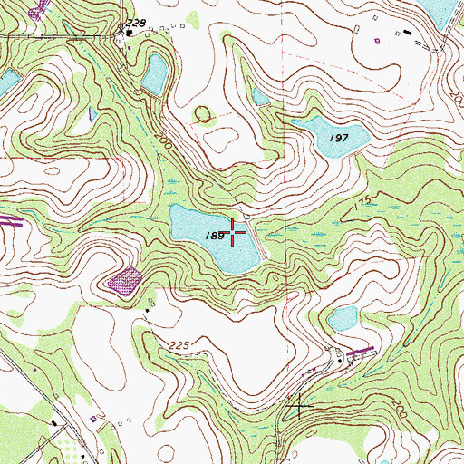 Topographic Map of Johnson Lake Dam, GA