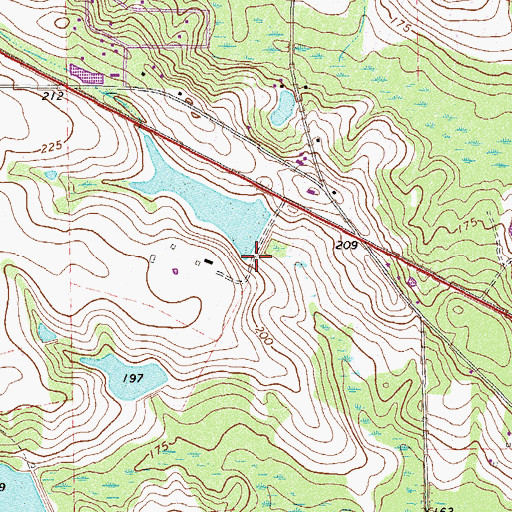 Topographic Map of Johnson Lake Dam North, GA