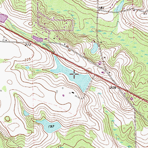 Topographic Map of Johnson Lake North, GA
