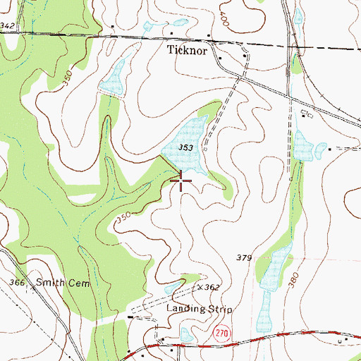 Topographic Map of Sanders Lake Dam, GA