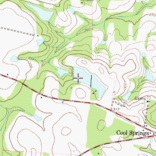Topographic Map of Vickers Lake Dam, GA