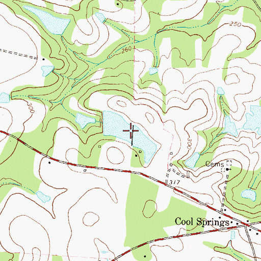 Topographic Map of Vickers Lake, GA