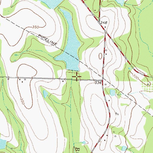 Topographic Map of Moss Lake Dam, GA