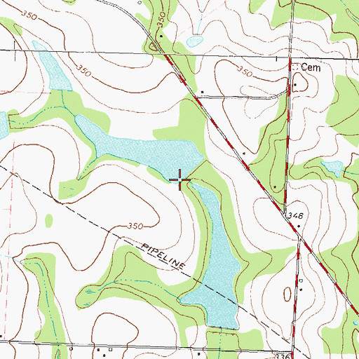 Topographic Map of Moss Lake Dam North, GA