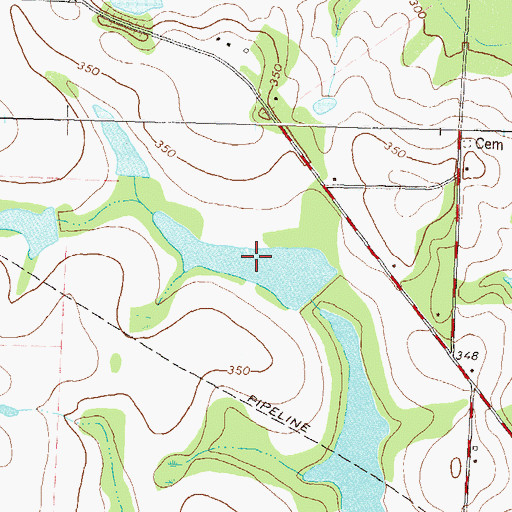 Topographic Map of Moss Lake North, GA