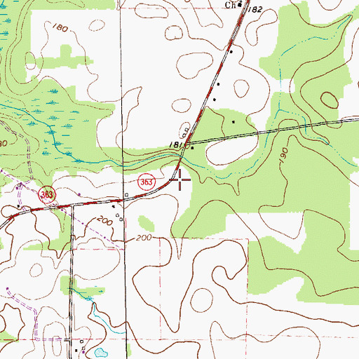 Topographic Map of Mims Millpond Dam, GA