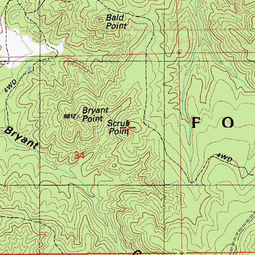 Topographic Map of Scrub Point, AZ