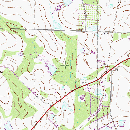 Topographic Map of Demott Lake, GA