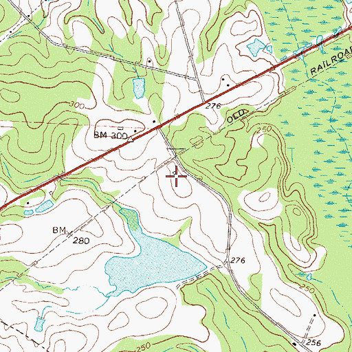 Topographic Map of Hall Lake Dam, GA