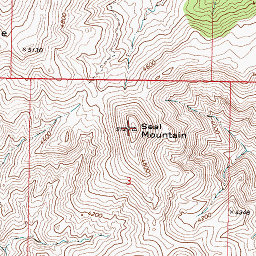 Topographic Map of Seal Mountain, AZ